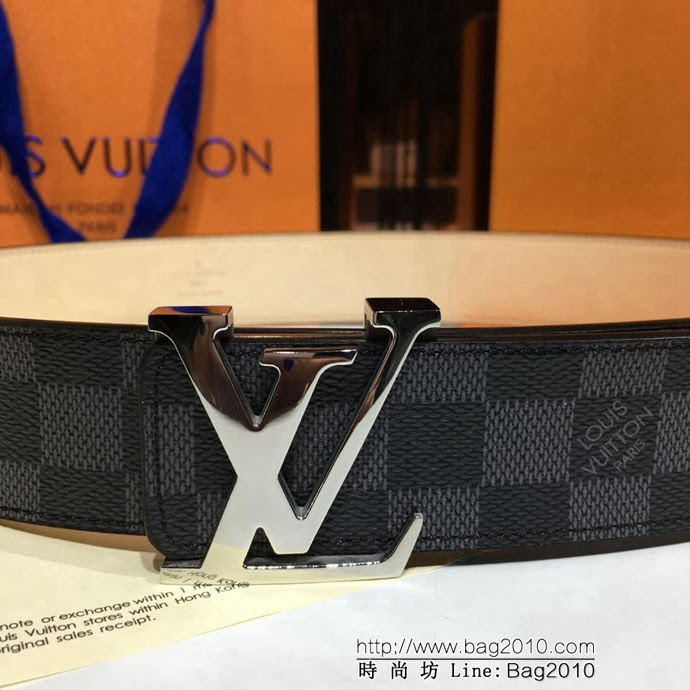 路易威登LV 新款 LV INITIALS MONOGRAM 腰帶 金色LV首字母帶扣 休閒百搭 男士皮帶  xfp1116